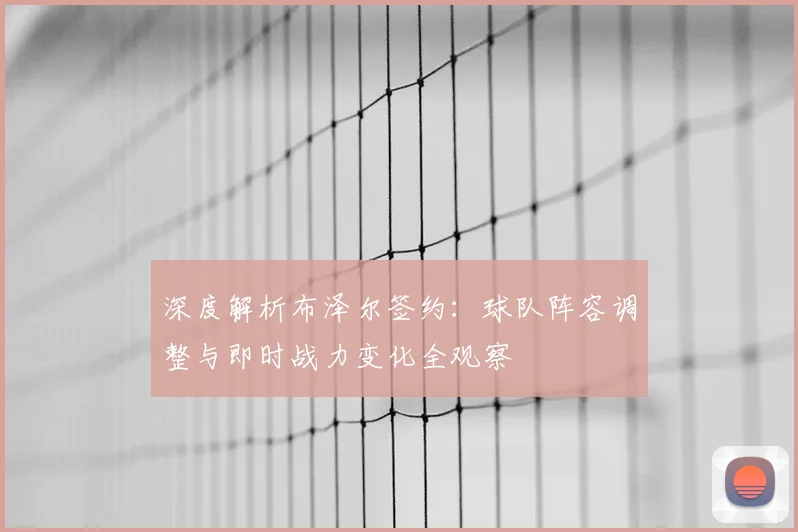 深度解析布泽尔签约：球队阵容调整与即时战力变化全观察